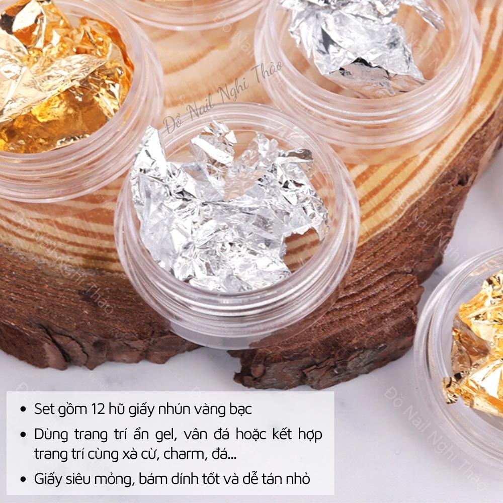 Giấy nhún nail vàng bạc