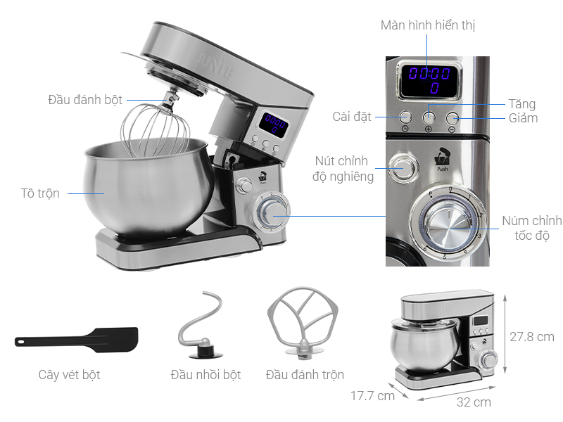 Máy trộn bột unie Em5 hàng chính hãng
