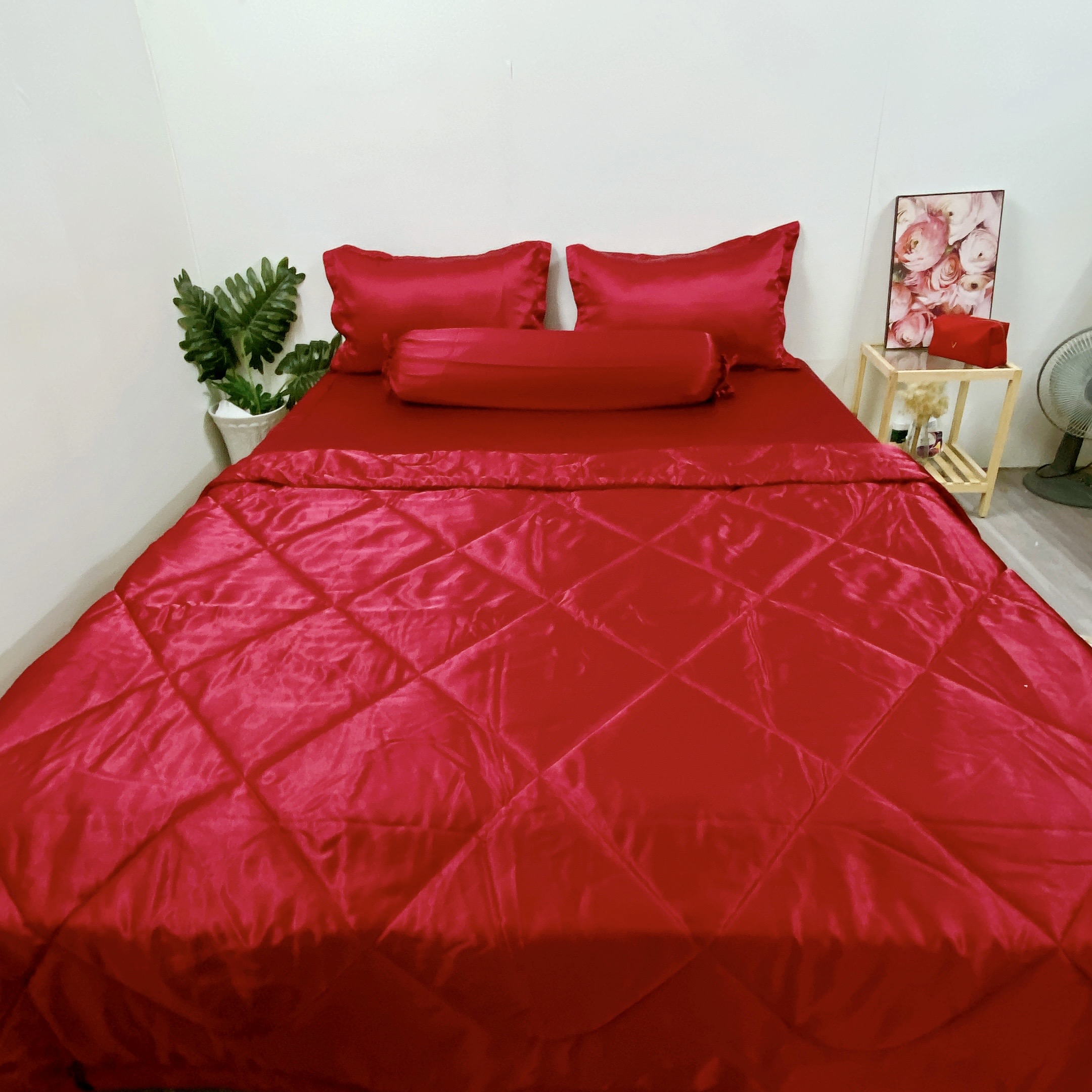 Bộ ga gối phi cao cấp 4 món đủ size - hàng loại 1 không pha/ bộ ga gối giường phi 4 món/ chăn ga gối minh anh