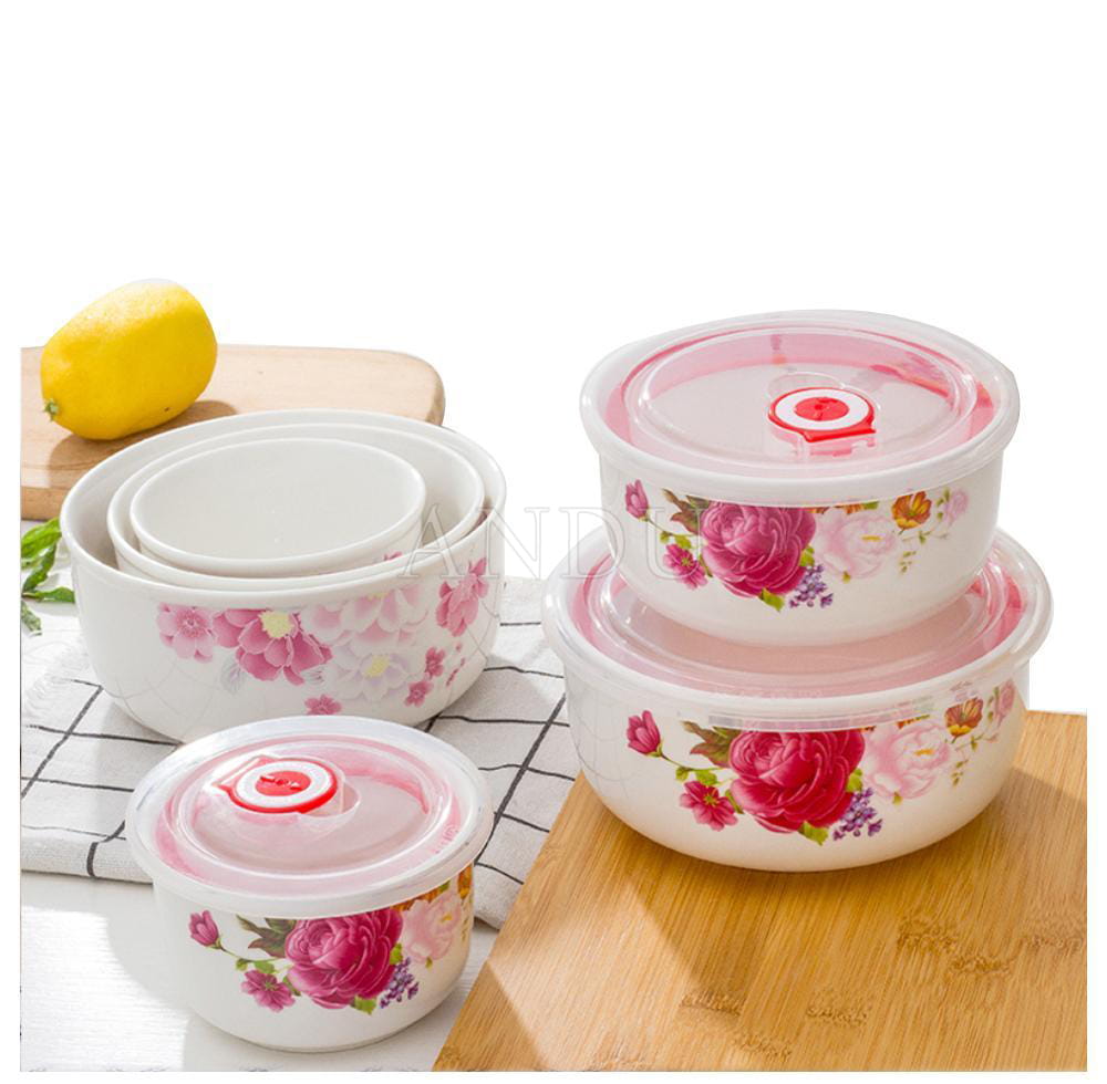 Bộ 3 Bát Sứ Có Nắp Đậy Hút Chân Không Cao Cấp