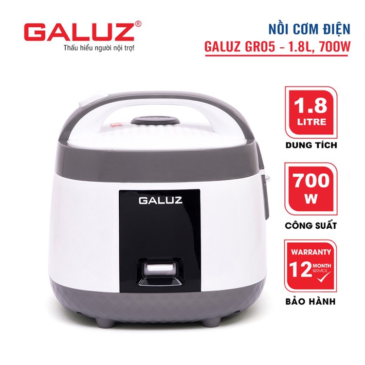 Nồi cơm điện galuz gr-01 / gr-03 / gr-05 dung tích 1.2l - 1.8l - bảo hành 12 tháng