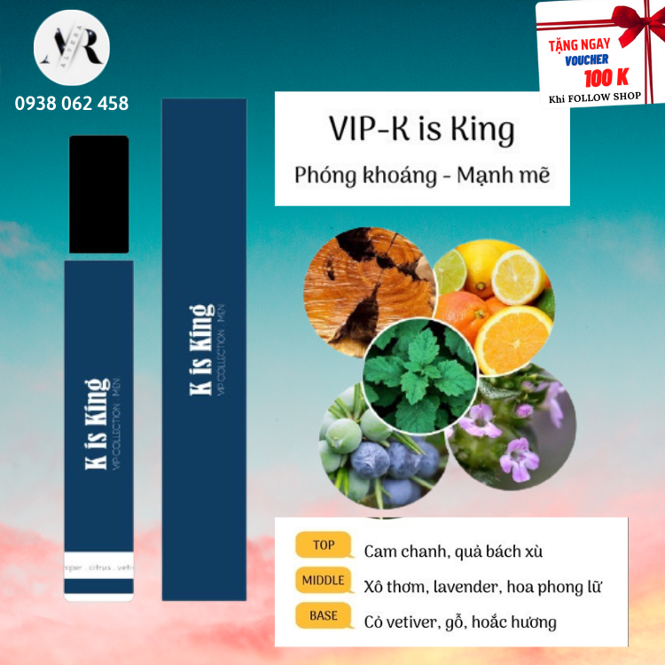 🔵 nước hoa nam k is king - tinh dầu nước hoa cao cấp cho nam 🔵 - alvera beauty - chính hãng