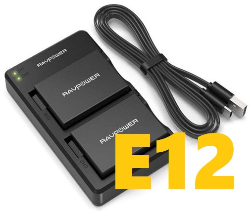 Bộ pin sạc Ravpower LP-E12 Cho Canon EOS M10, EOS M6, EOS M50, EOS M100, EOS M200, EOS 100D, EOS 200D, EOS 250D