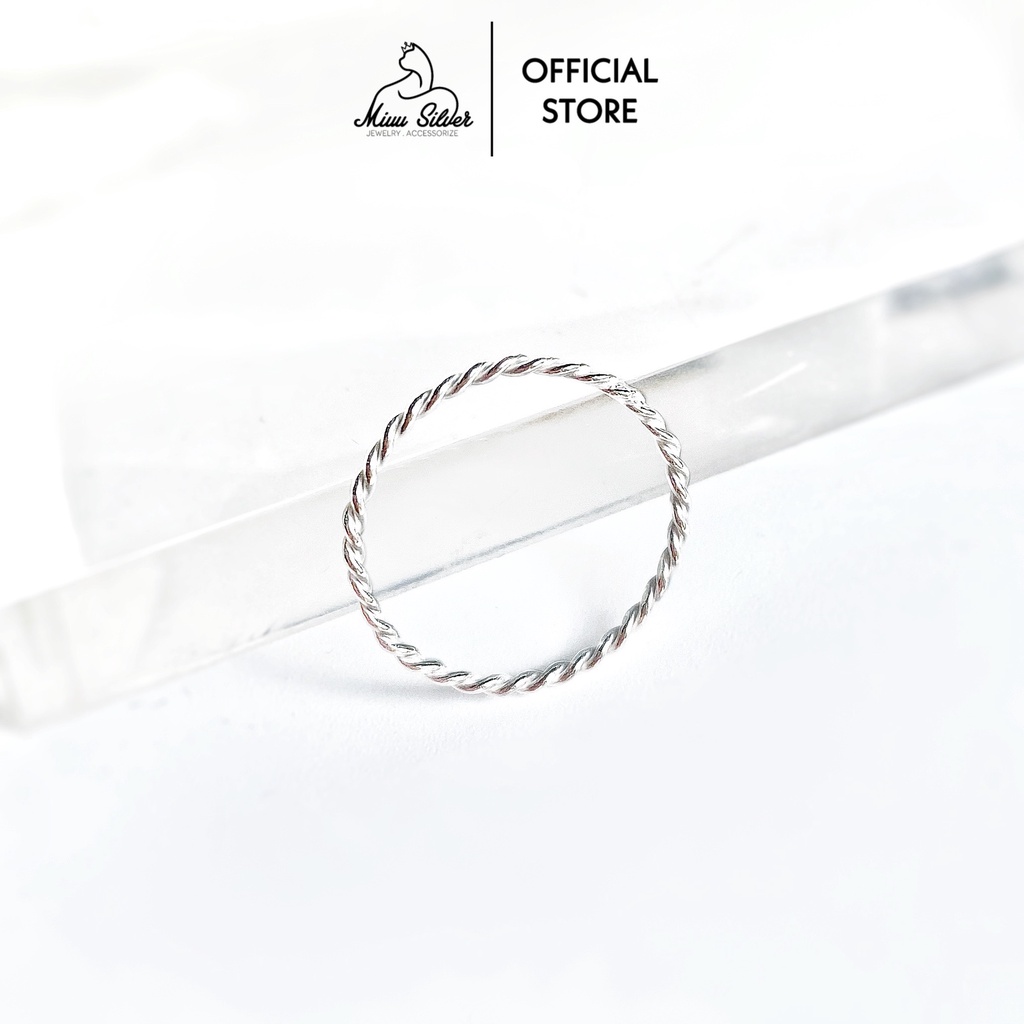 Nhẫn bạc nữ 925 Miuu Silver xoắn đơn giản, thời trang