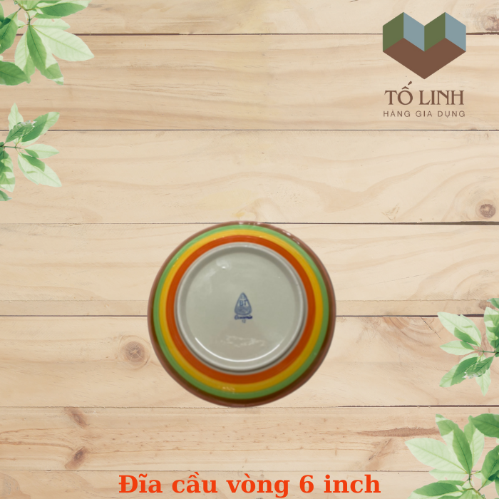 Dĩa Sứ Cao Cấp Cầu Vòng 18cm, Dĩa 7 Ảo Sứ Cầu Vòng 18cm