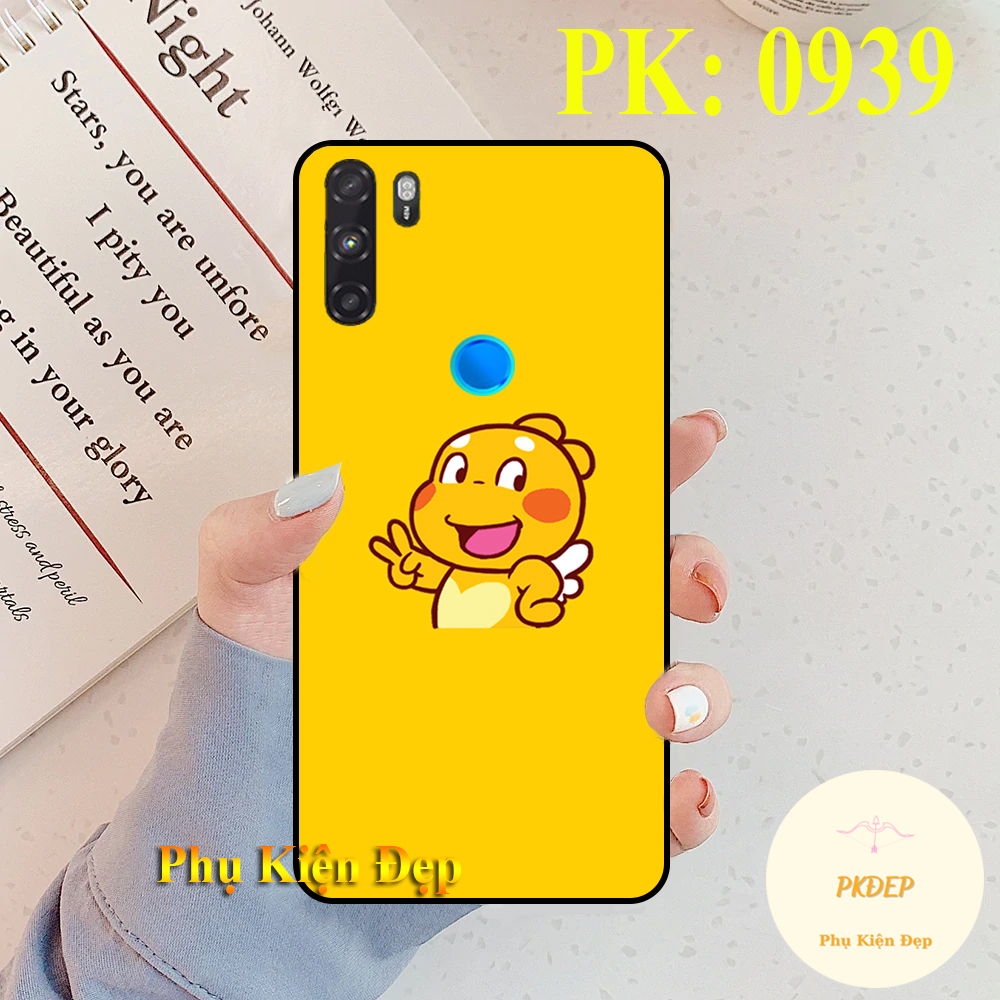 [HCM]Ốp lưng Vsmart Active 3 dẻo đen in hình khủng long siêu dễ thương