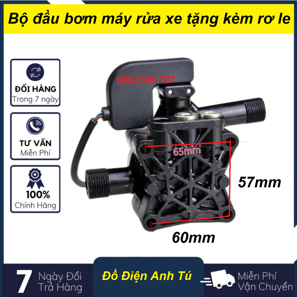 Bộ Đầu máy bơm rửa xe mini (có kèm rơ le điện)