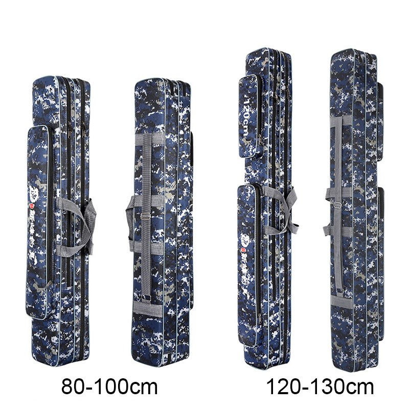 Túi đựng cần câu cá, bao đựng cần câu 2 ngăn dài 80-130cm màu dàn di cao cấp PK-9
