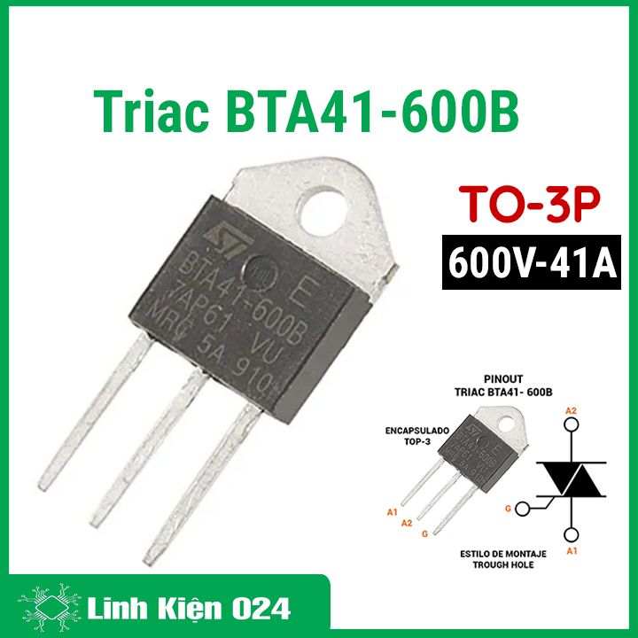 Triac bta41-600b to-3p điện áp 600v 40a