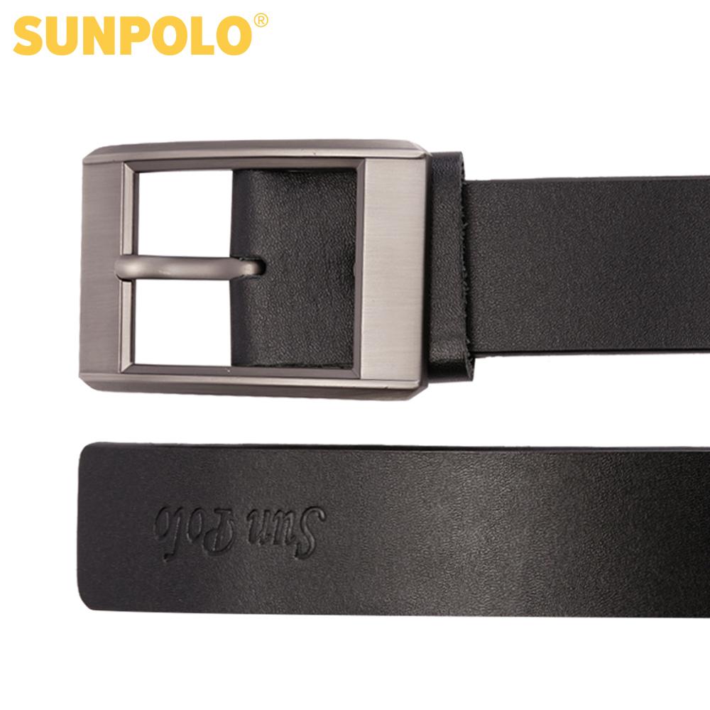 Thắt Lưng Nam Da Bò Khóa Kim SunPoLo BS01D (Đen)
