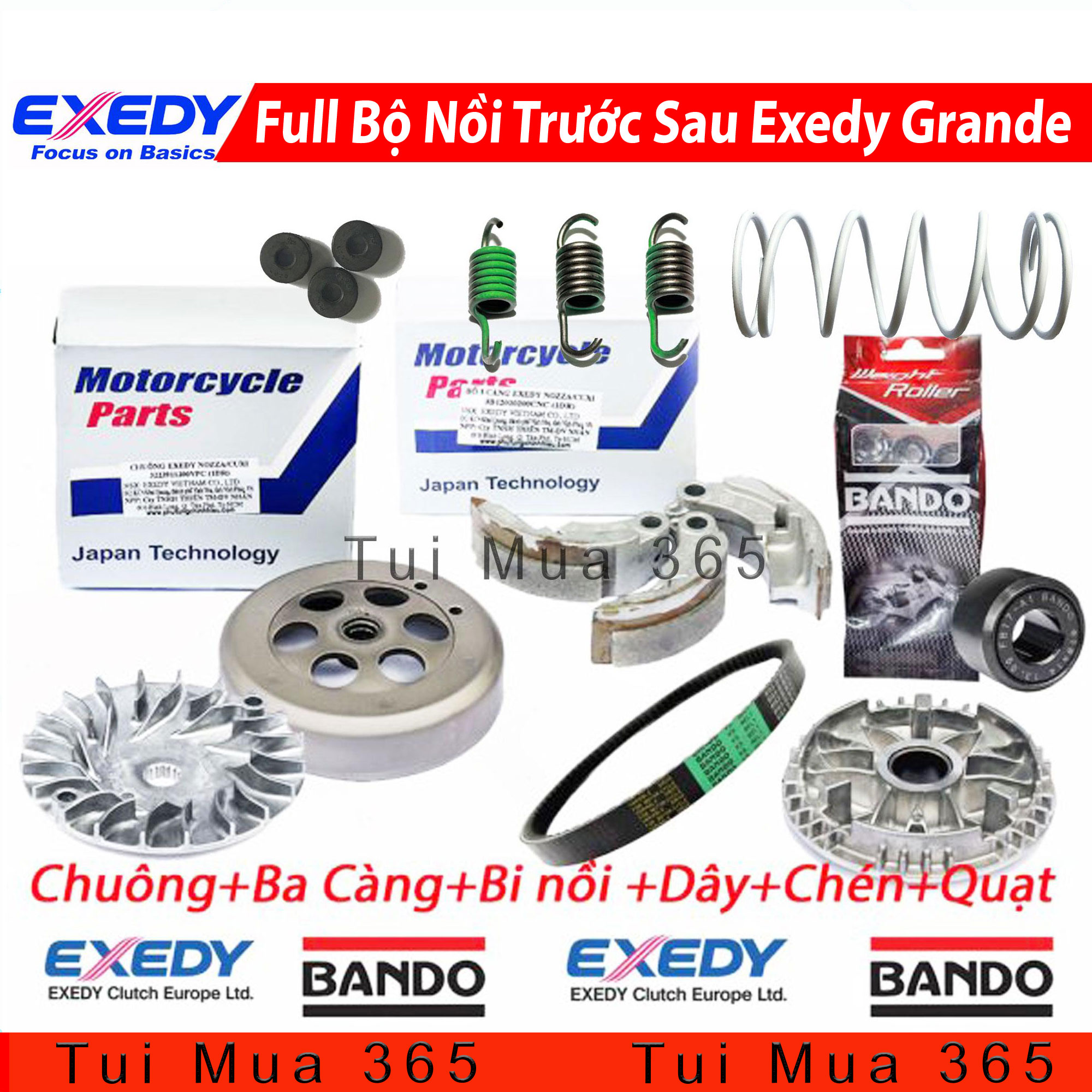 [HCM]Full Bộ Nồi Trước Sau dùng cho xe Grande - Công Nghệ Japan