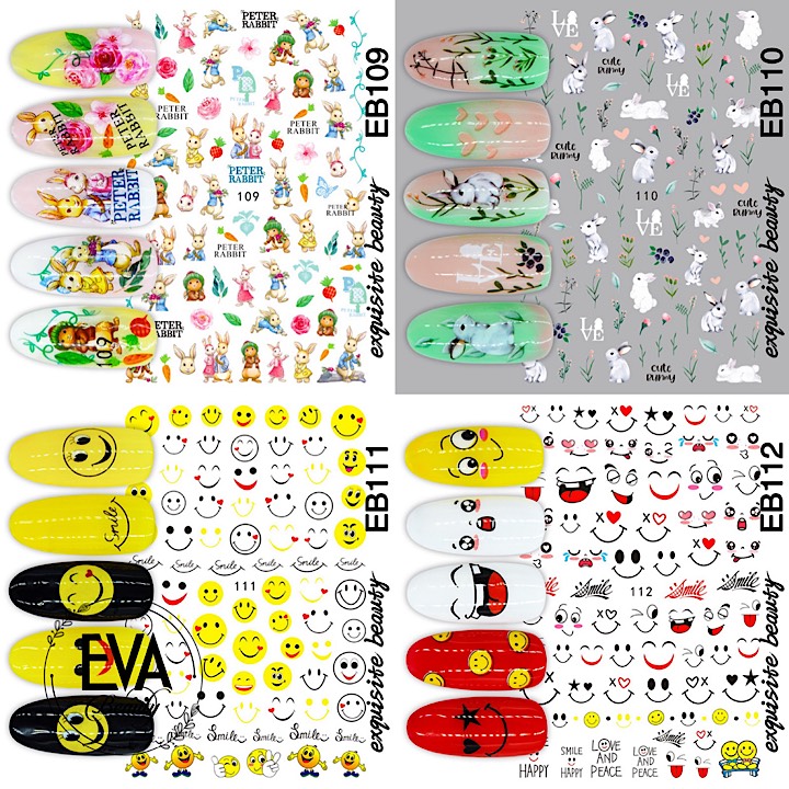 [HCM]Decal Dán Móng Tay 3D Nail Sticker Hoạ Tiết Thỏ Con Peter Rabbit EB109