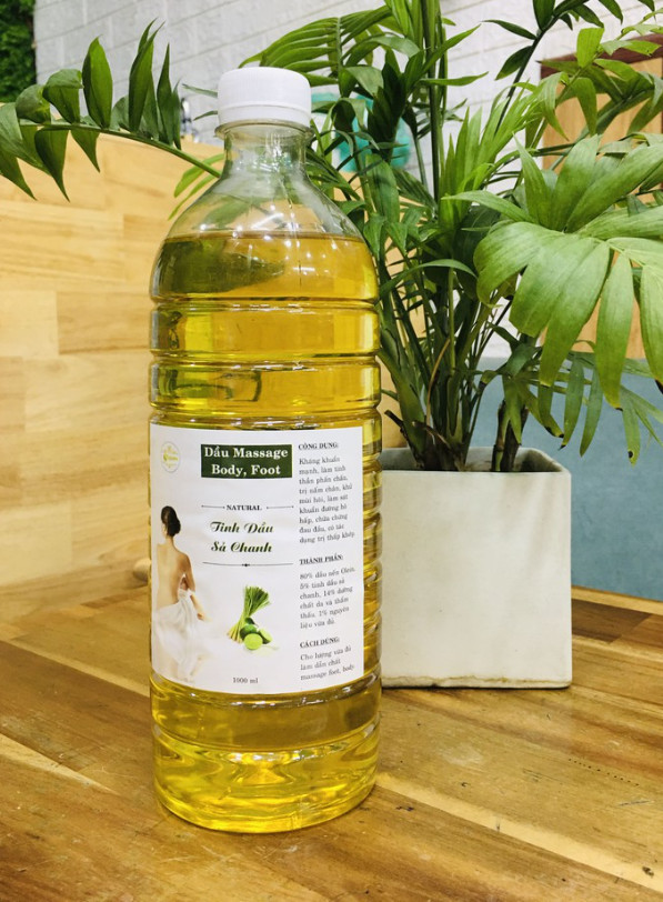 Dầu massage body , foot tinh dầu sả chanh 1000ml