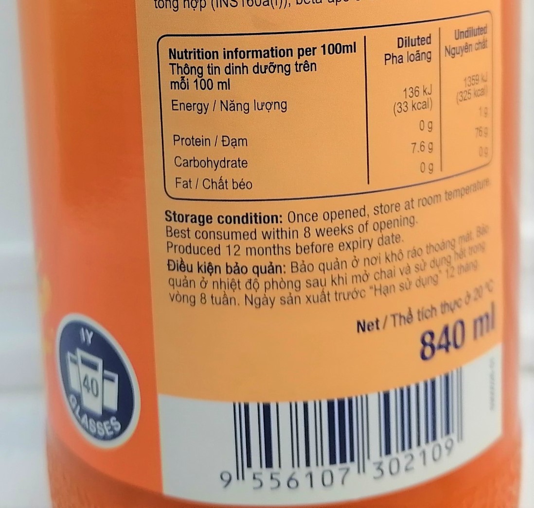 [Chai 800ml – QUÝT] NƯỚC ÉP TRÁI CÂY CÔ ĐẶC [Malaysia] SUNQUICK Mandarin Fruity and Refreshing (halal)