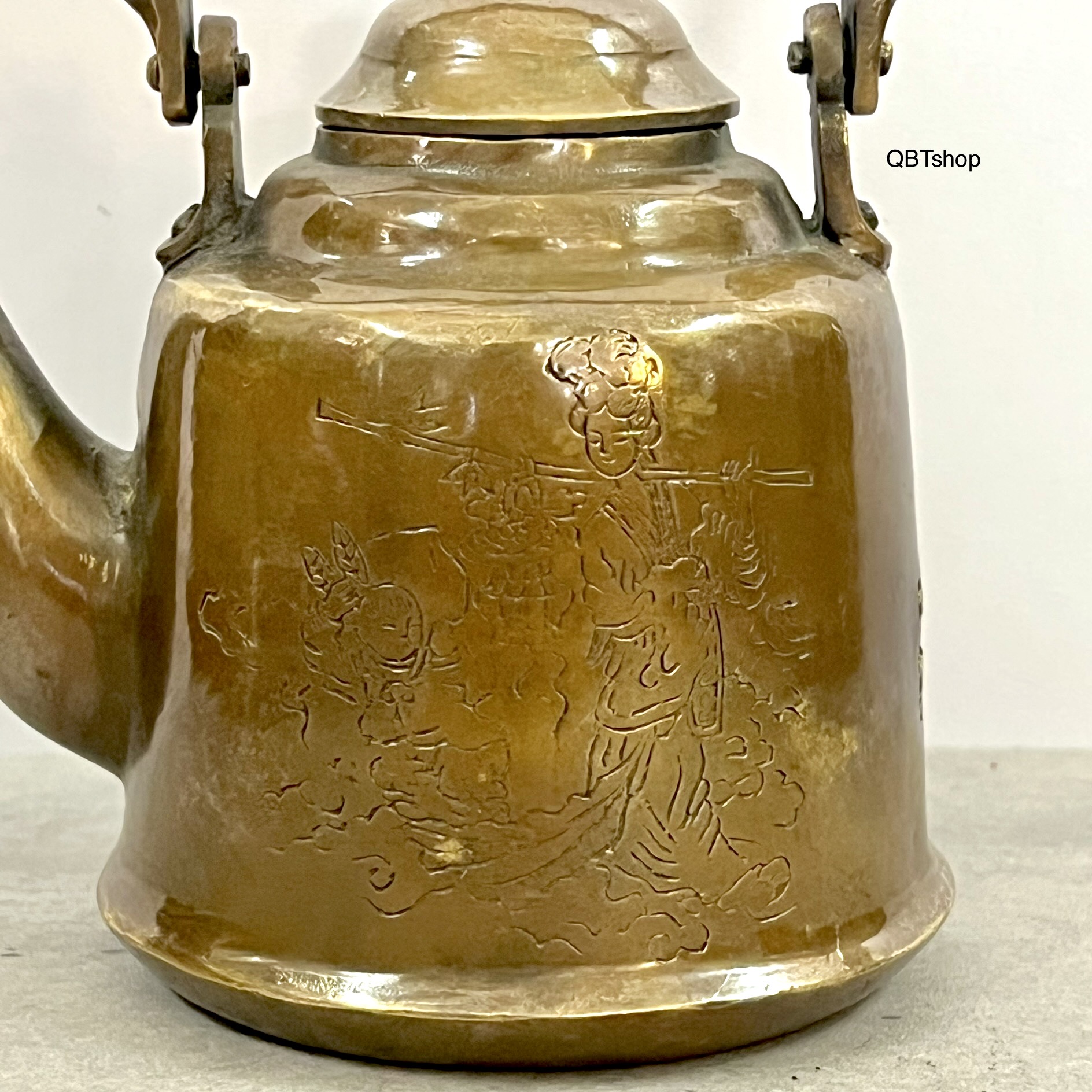Ấm trà đồng ( có quai sách )