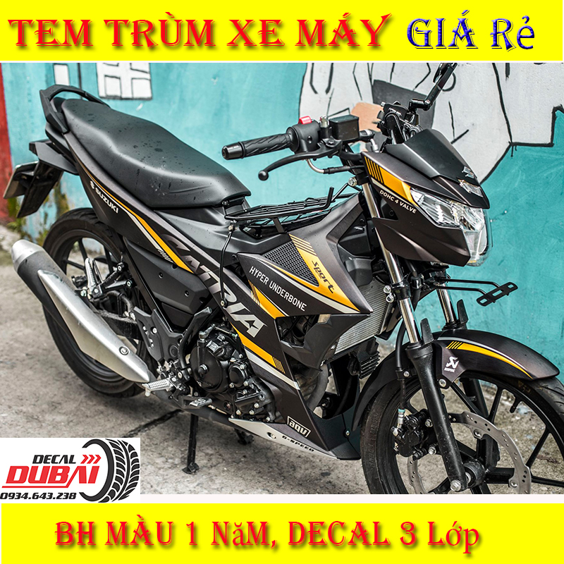 Tem trùm Satria Raider Vàng Đen Thể Thao