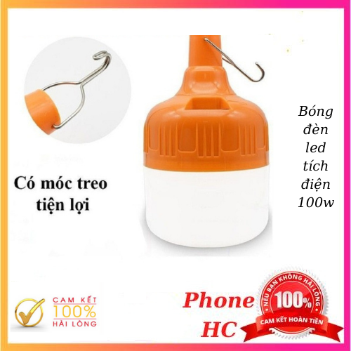Bóng đèn led tích điện 100w - Đèn sạc tích điện usb - Bóng đèn tích điện