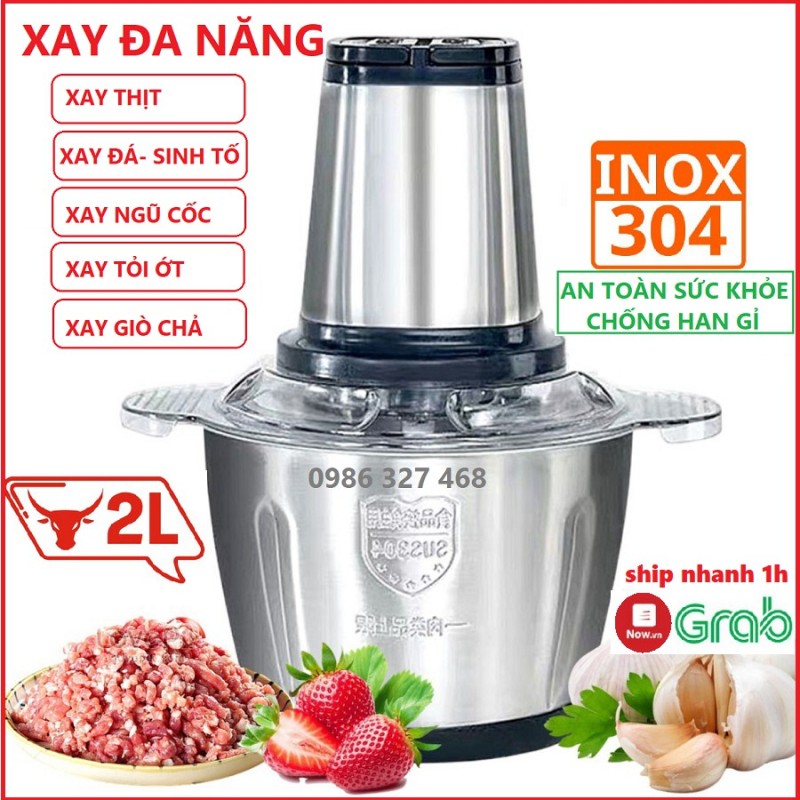 Giá bán Máy Xay Thịt Cối Inox 304 Công Suất 250W 300W 4 Lưỡi, Máy Xay Thịt, cá, rau củ quả đa năng, Máy Xay Thịt, Giò Chả, Tỏi Ớt Công Suất Lớn Dành Cho Gia Đình, Máy xay inox đa năng xay thịt cá, xay sinh tố cho gia đình