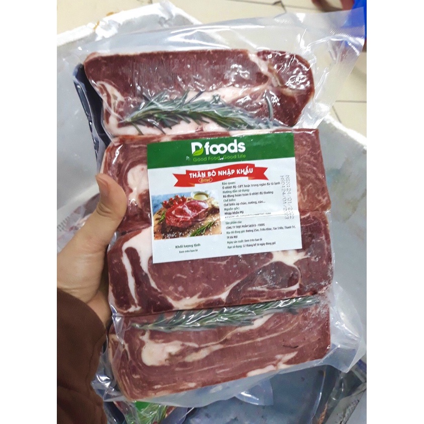 Lõi Thăn Bò  Dfood 1kg, kingfood 500g