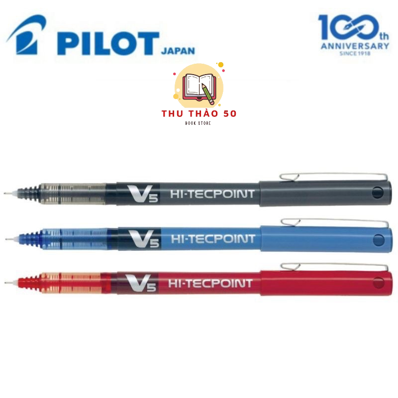 Bút kim nước Pilot V5 xanh , đỏ , đen.