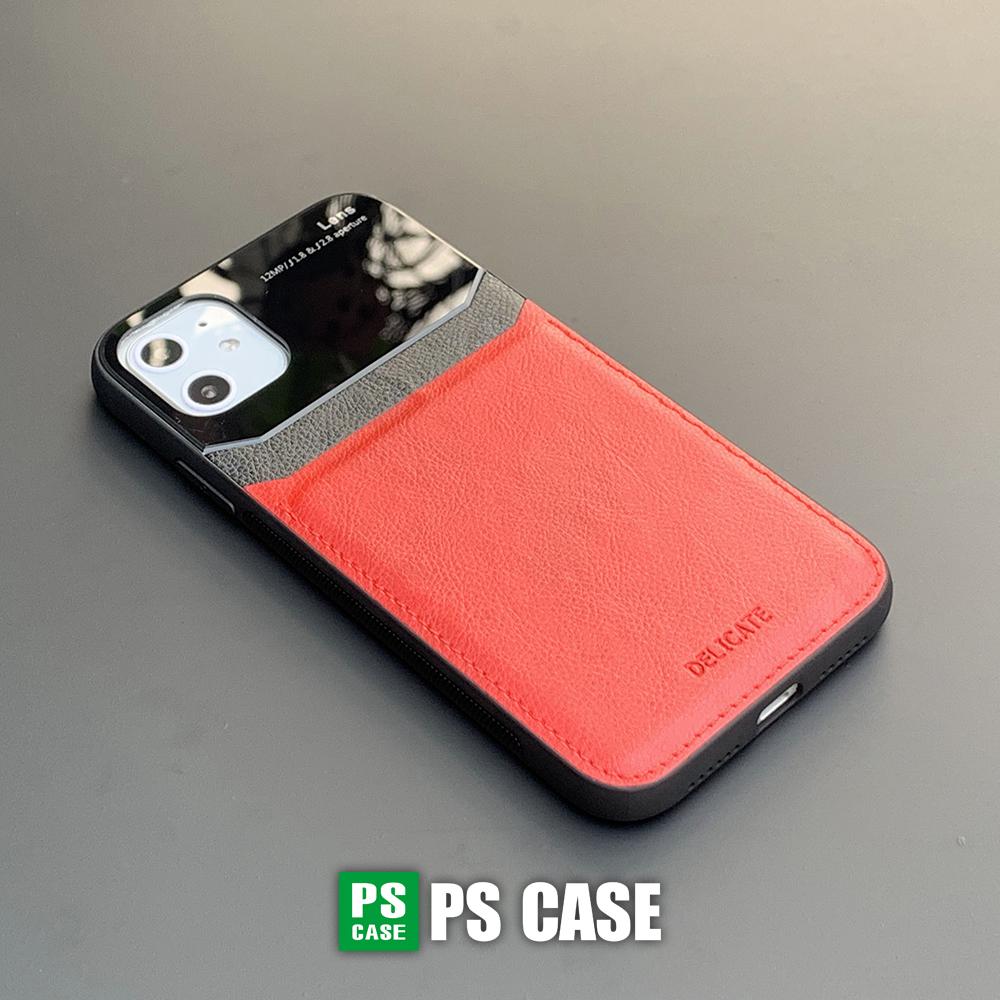 Ốp lưng da kính cao cấp dành cho iPhone 11 - Màu đỏ - PS Case Phân Phối