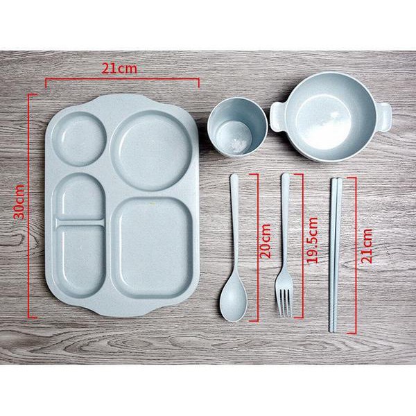 Khay Cơm Lúa Mạch Cho Bé Gồm 6 Chi Tiết