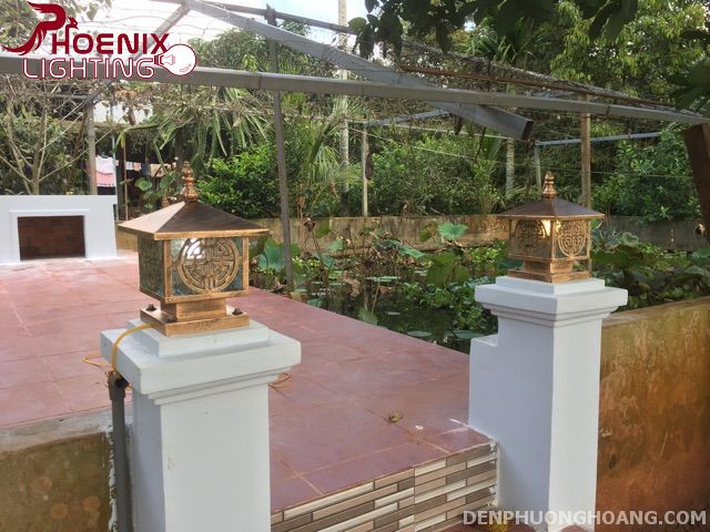 ĐÈN TRỤ CỔNG D200 MÀU ĐỒNG