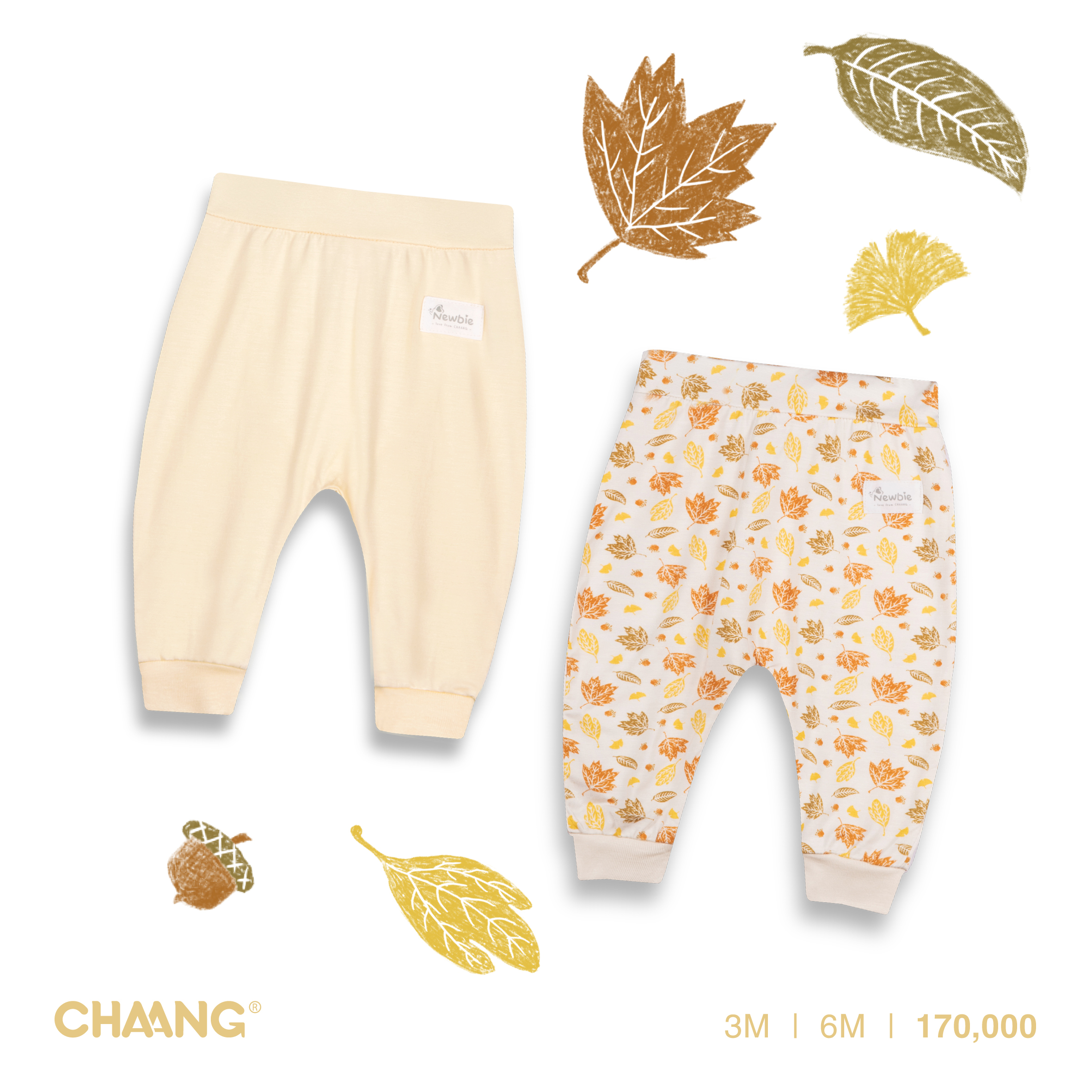 [CHAANG] Set 2 chiếc quần dài cho bé sơ sinh Autumn Park Chaang