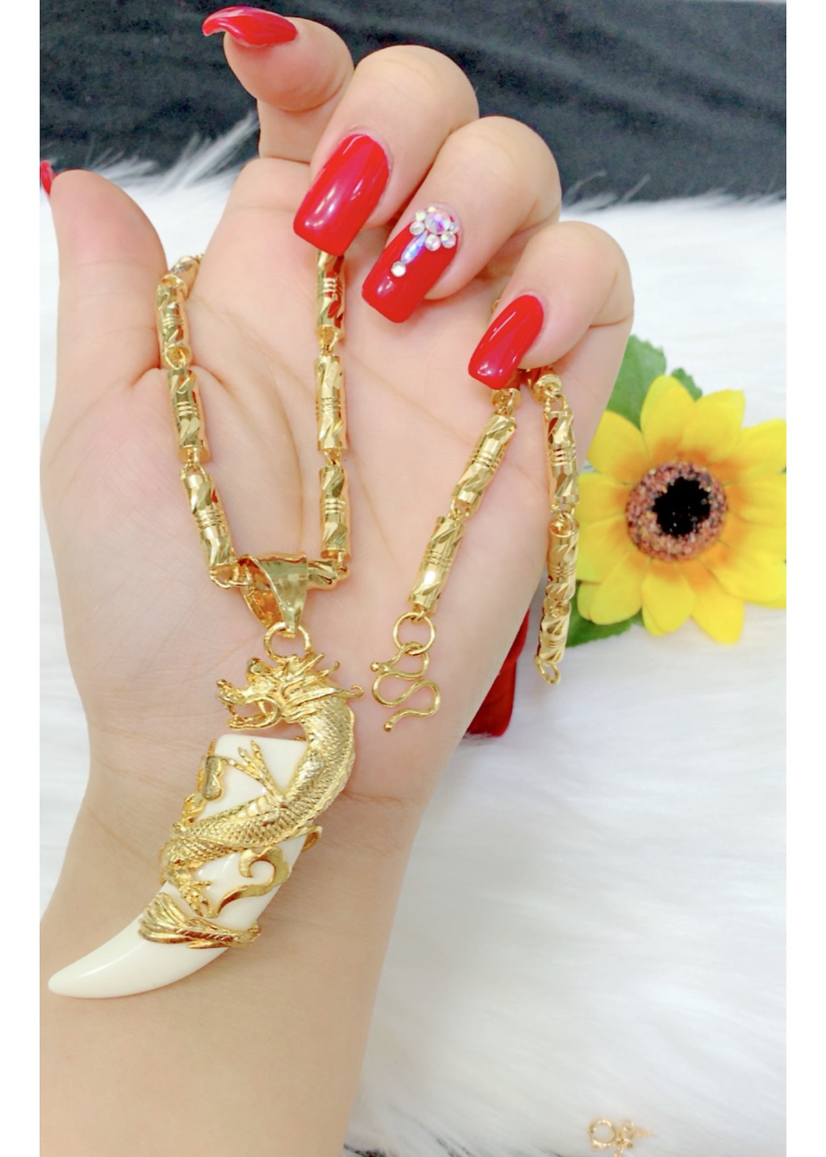 Dây chuyền nam rồng quấn nanh - tubi cony - bao đổi trả trong 07 ngày - không đen, không dị ứng - tặng kèm hộp đẹp