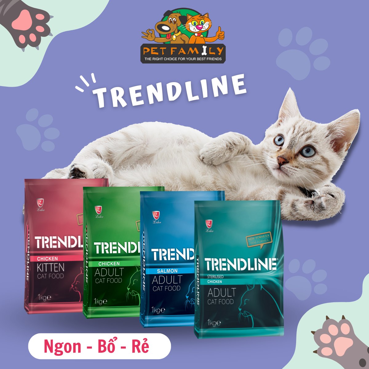 Hạt Cho Mèo Trendline Bao 15KG (Cty Reflex) - [Nông Trại Thú Cưng]