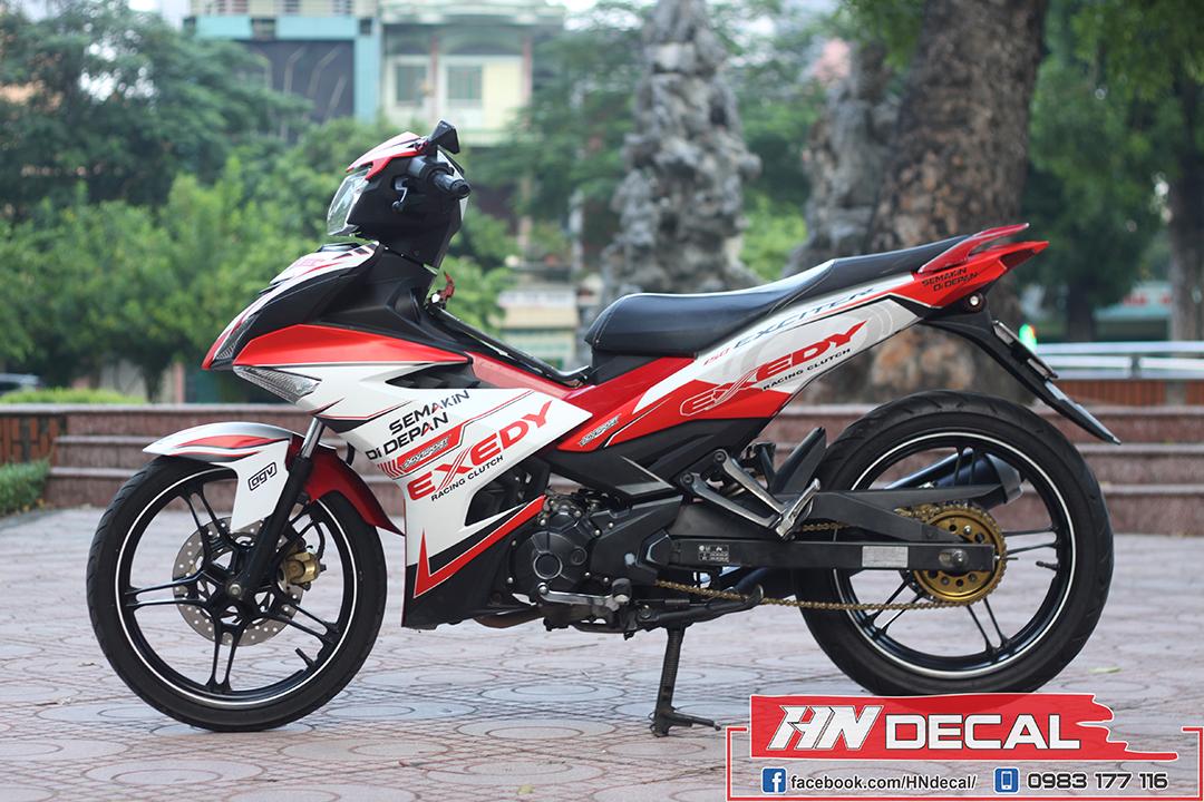 Tem Trùm Exciter 150 Trắng Đỏ Exedy