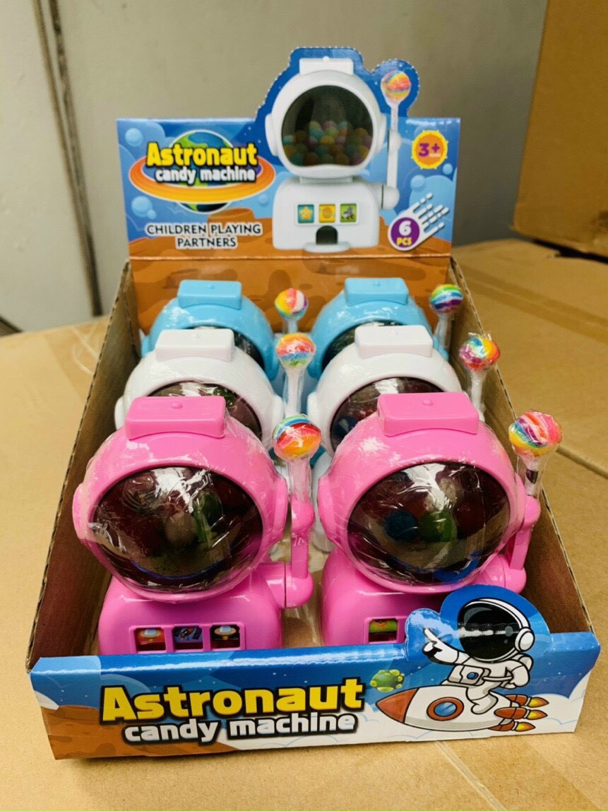 Máy bán kẹo phi hành gia Astronaut candy machine kèm kẹo mút 1 chiếc