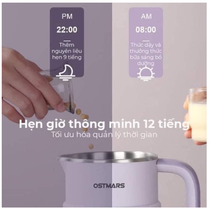 Máy làm sữa hạt ,máy nấu sữa hạt OSTMARS 800ml