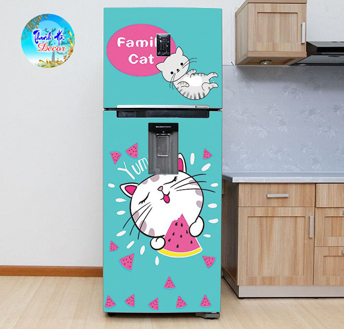 [HCM]Decal dán trang trí tủ lạnh siêu cute