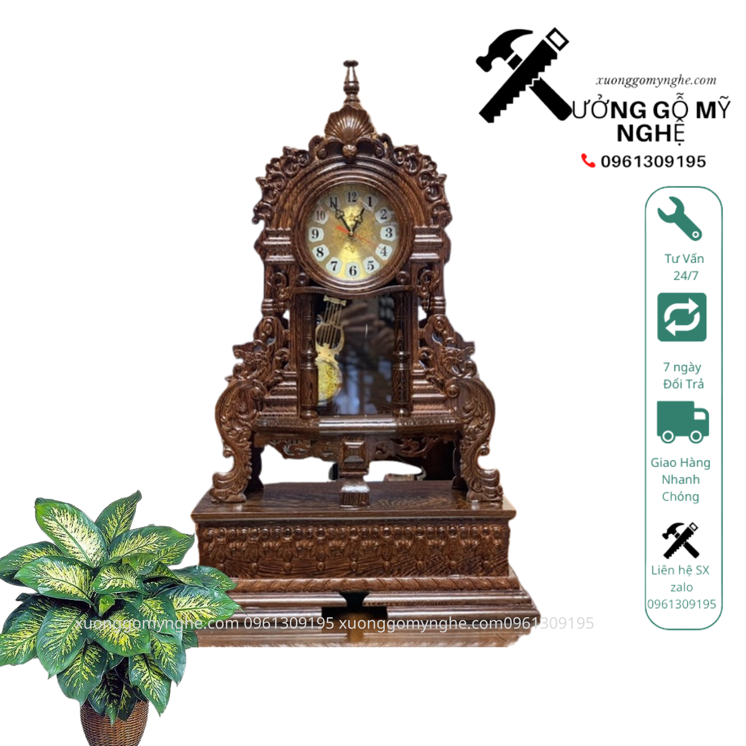Đồng hồ quả lắc gỗ