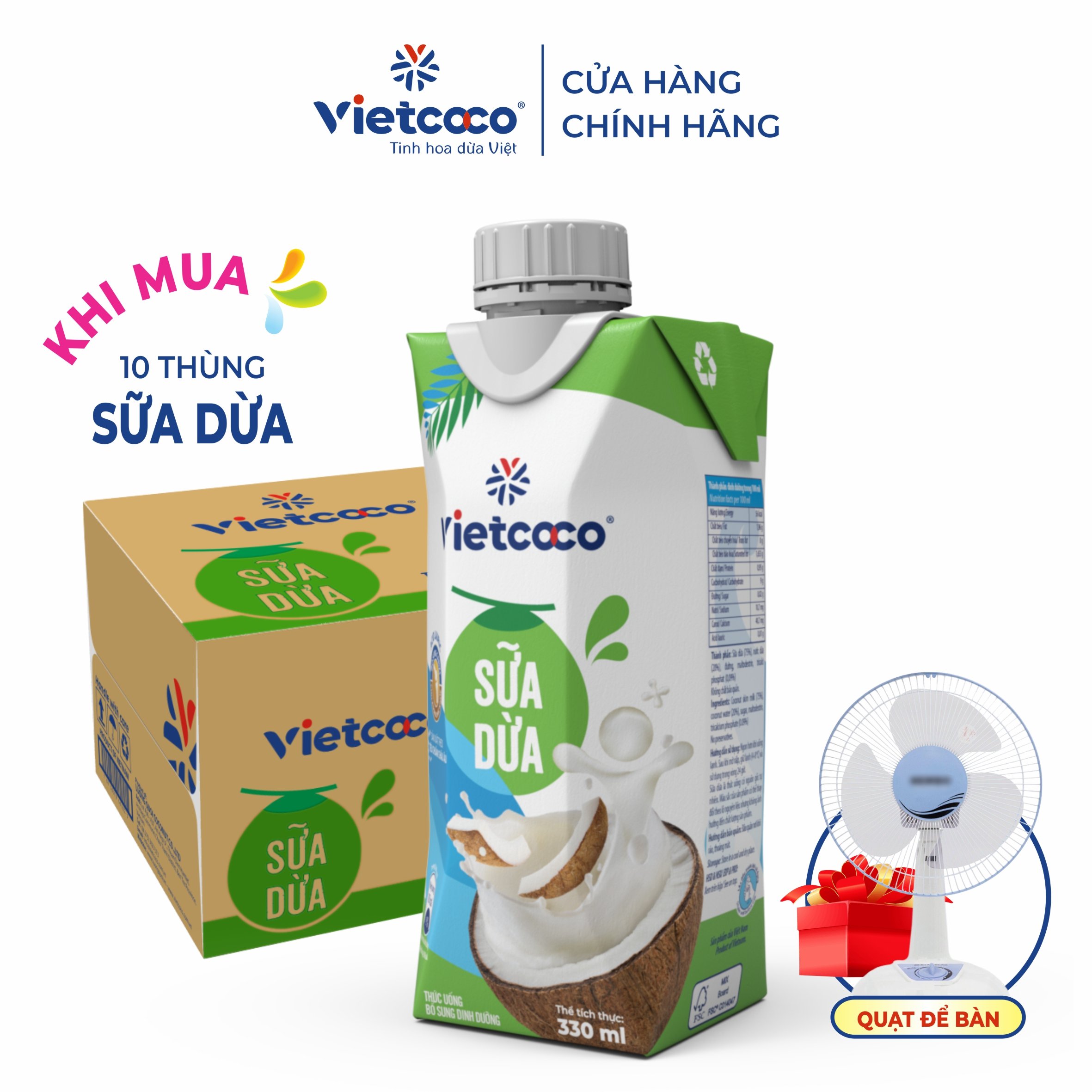 SỮA DỪA TRUYỀN THỐNG  VIETCOCO -330ML