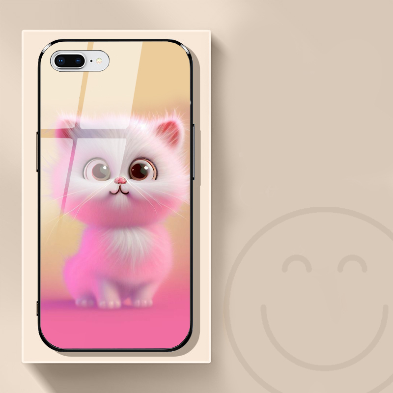 Ốp lưng IPHONE 7/8/7 PLUS/8 PLUS mặt kính in hình gấu dễ thương