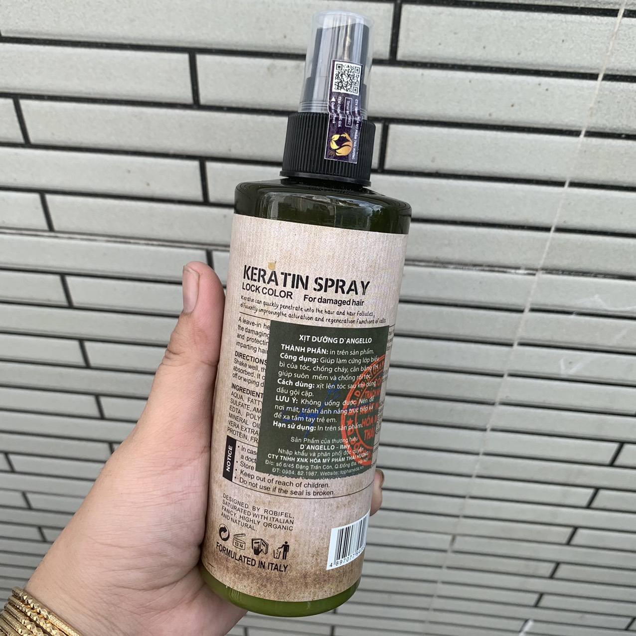 [HCM]XỊT DƯỠNG TÓC SIÊU MỀM MƯỢT DANGELLO KERATIN SPRAY 250ML