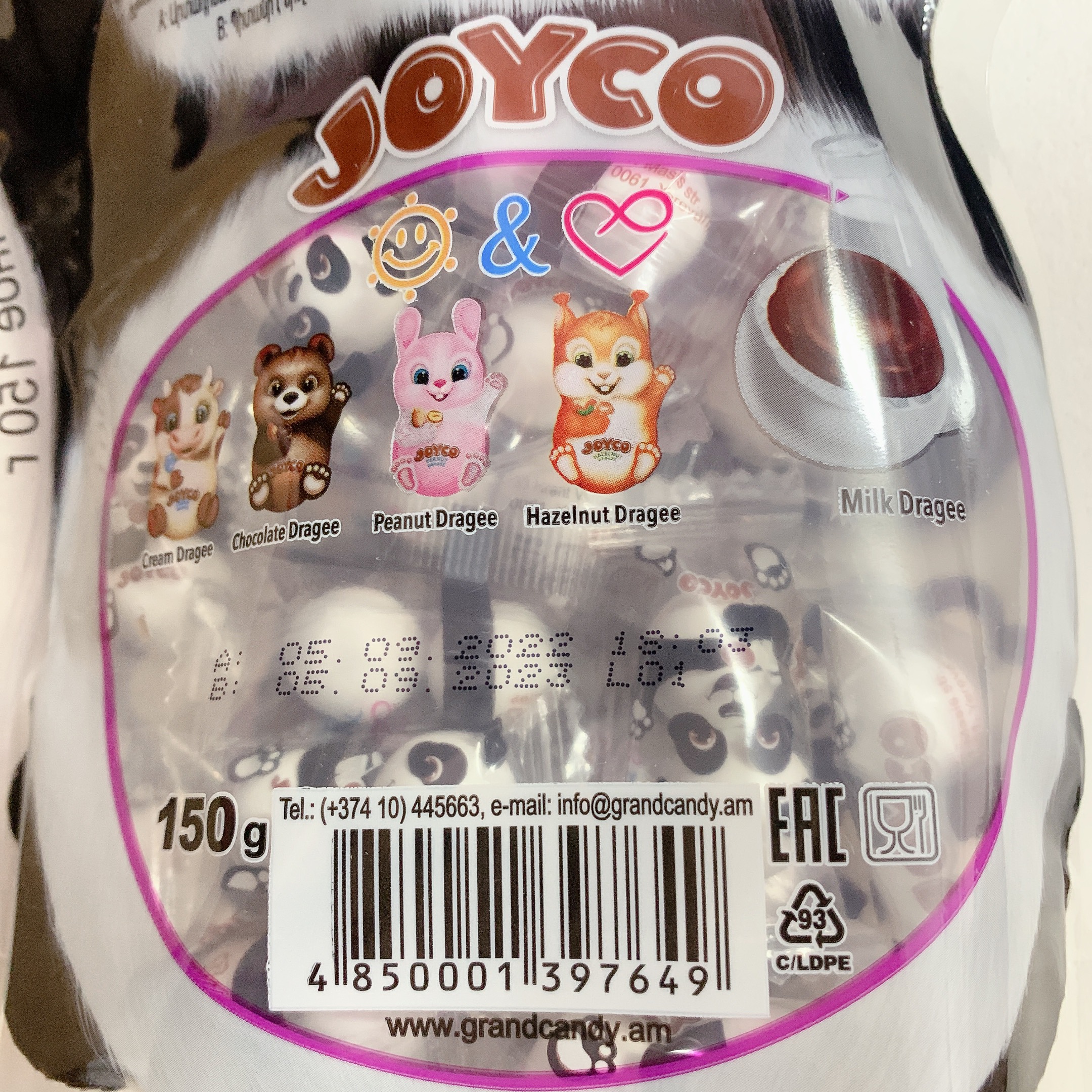 Kẹo socola gấu trúc JOYCO Nga, Wafer socola Joyco nhân Kem + Vừng