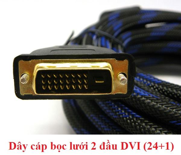 Dây cáp bọc lưới 2 đầu DVI (24+1) 1,5m