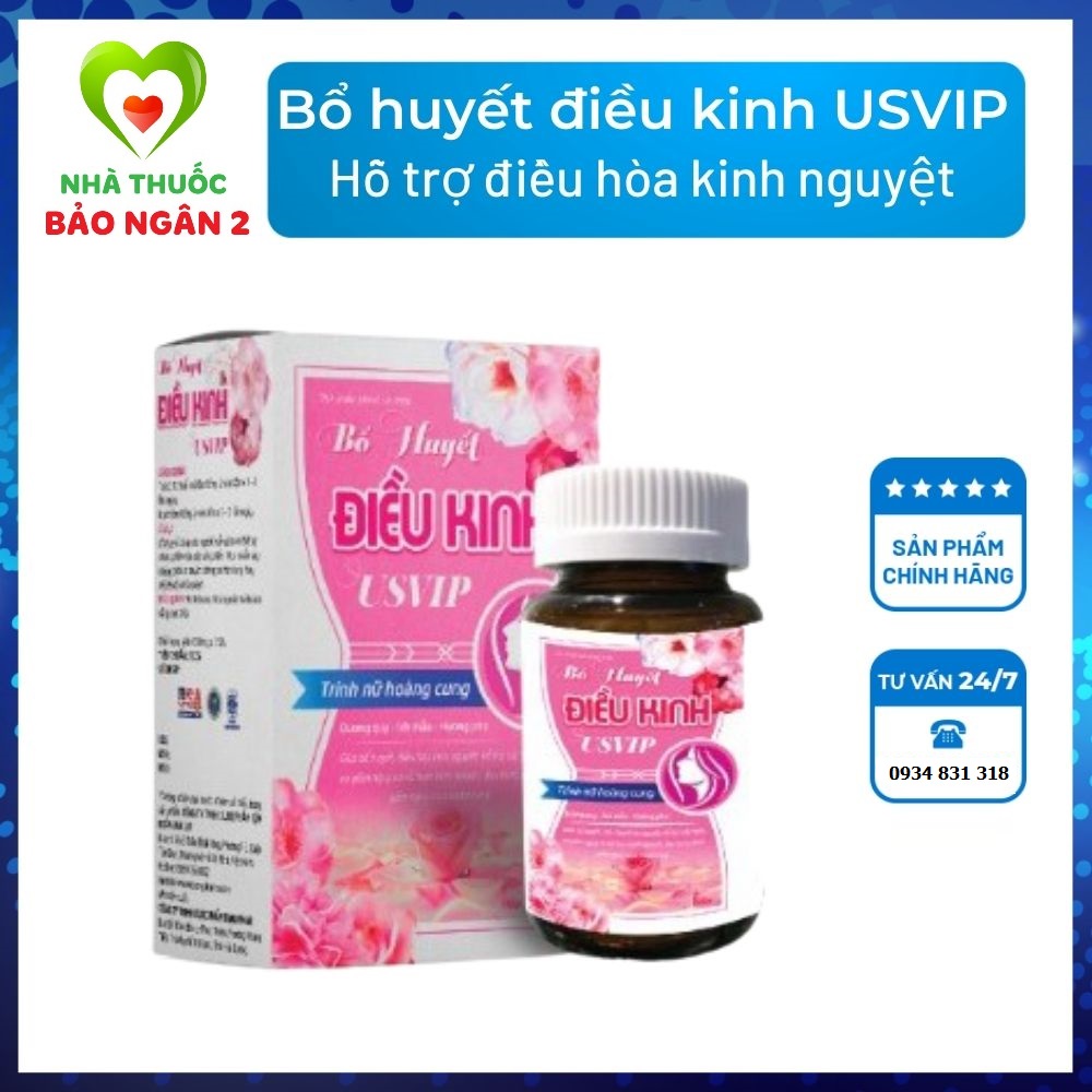 Bổ huyết điều kinh usvip, trinh nữ hoàng cung, hộp 50 viên