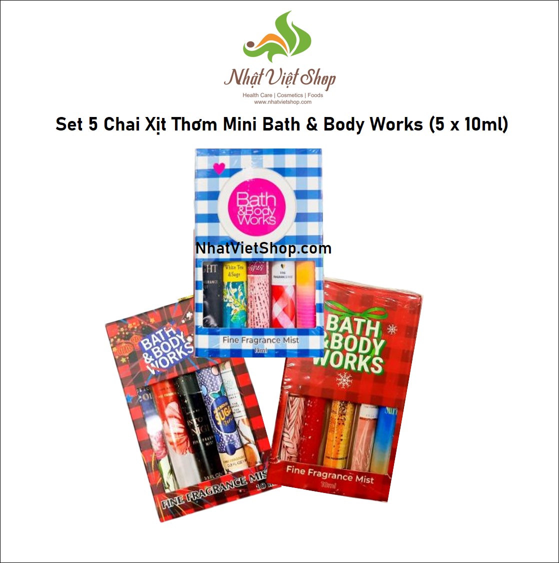 Set 5 Chai Xịt Thơm Mini Bath & Body Works 5 x 10ml