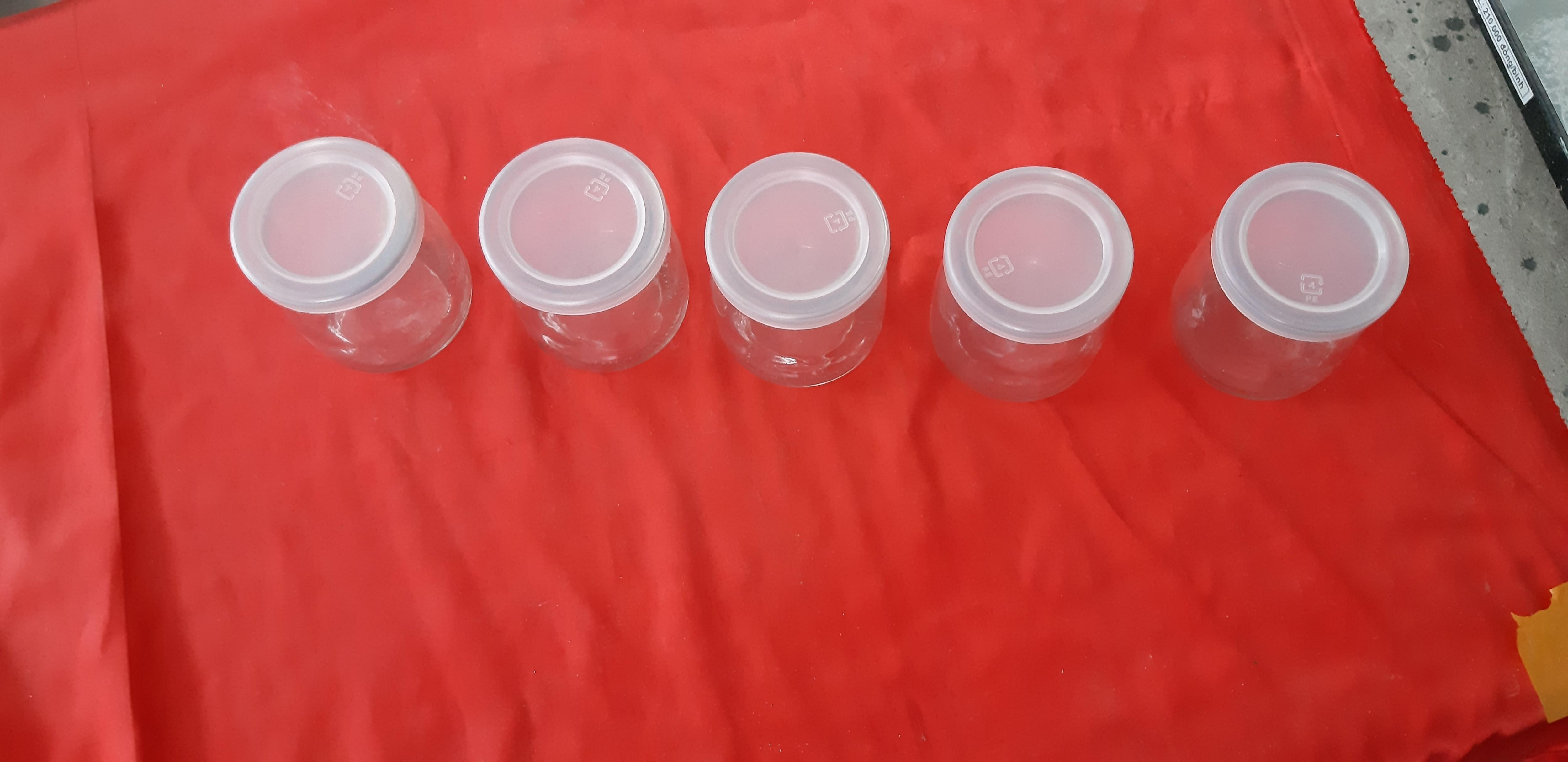 Bộ 6 Lọ đựng sữa chua thủy tinh 200ml