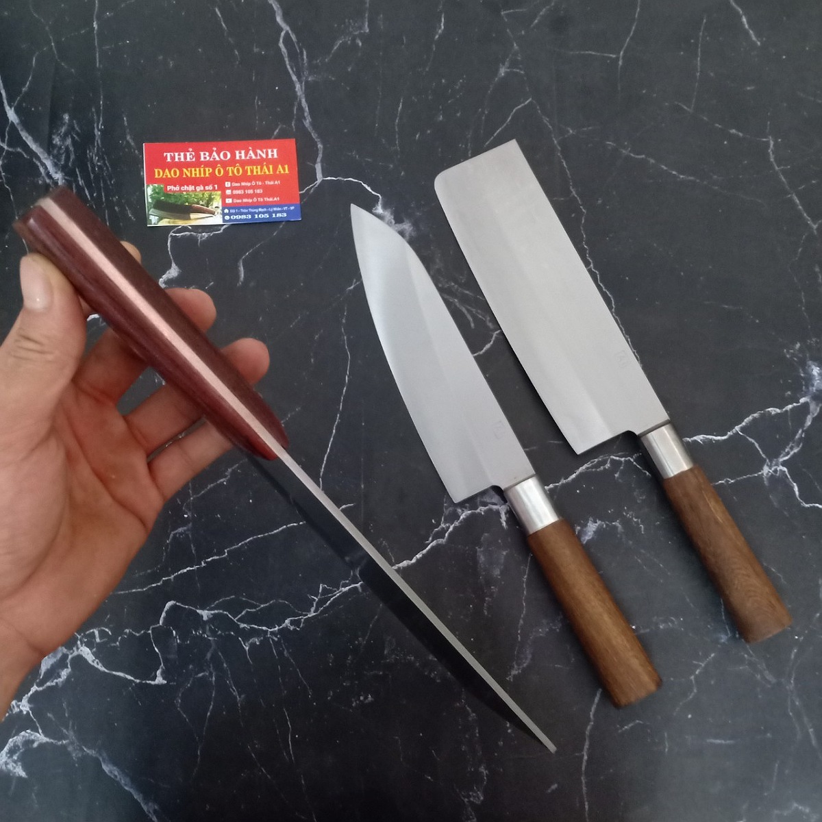 Dao Thái Thịt Nakiri Thép Trắng Không Gỉ