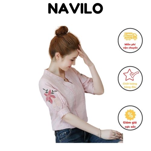 Áo sơ mi nữ  from rộng công sở kiểu đẹp NAVILO SM001