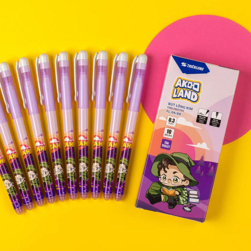 Bút Lông Kim Beebee Thiên Long FL-04/FL-04AK Mực Tím - Hộp 10 Bút