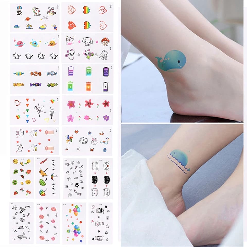 Combo 30 tấm hình xăm dán tatoo mini stickers phong cách Hàn Quốc dễ thương  siêu cute hot hit giá rẻ | Lazada.vn