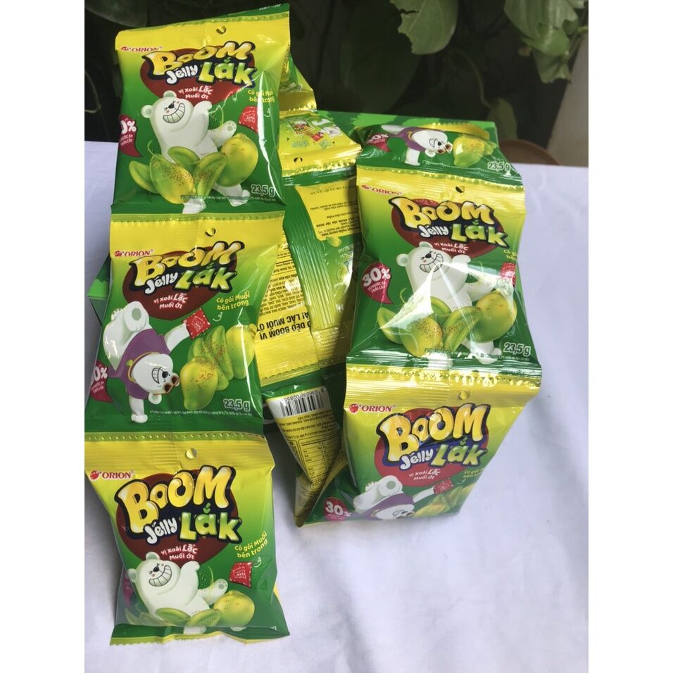 Combo 10 gói Kẹo Dẻo Boom Jelly Lắk Orion Vị Xoài Lắc Muối Ớt