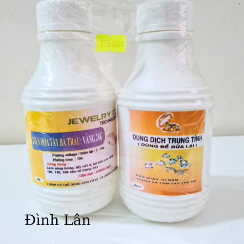 Bộ dung dịch điện hóa tẩy bả trầu, rửa bả trầu trang sức