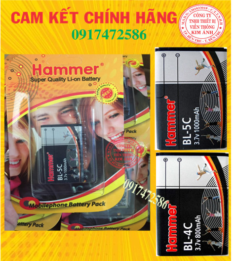 Pin điện thoại hammer 4c/5c chính hãng-PIN ĐIỆN THOẠI